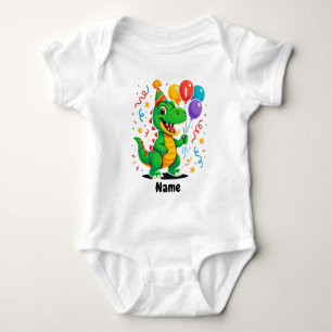 Personalisierter Niedliche Geburtstag Dino Kids Baby Strampler