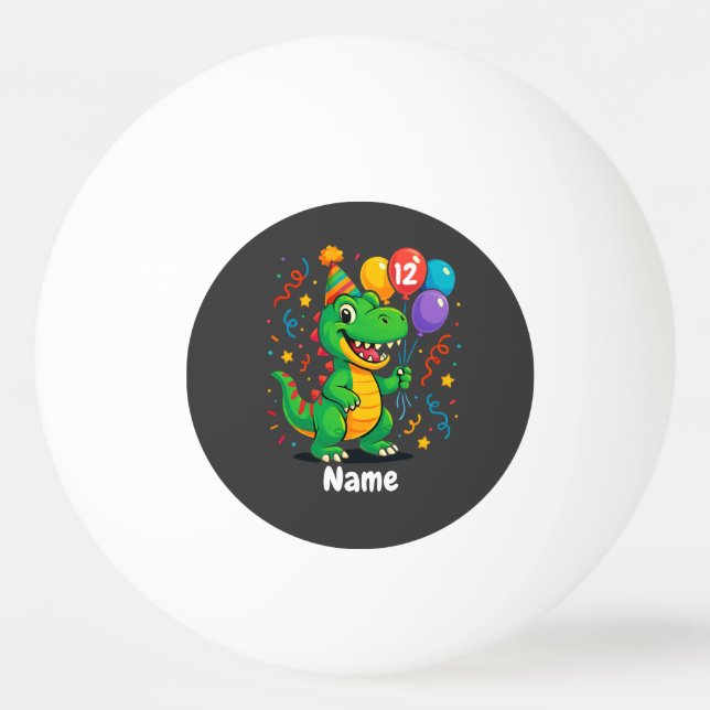 Personalisierter Niedliche Geburtstag Dino Kids Tischtennisball (Vorderseite)