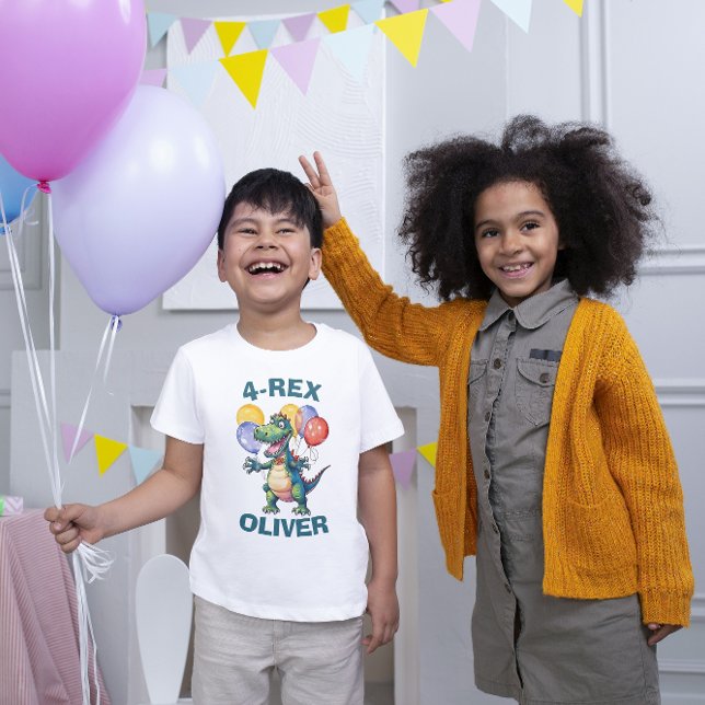 Personalisierter Niedliche Geburtstag Dinosaur T - Tri-Blend Shirt (Von Creator hochgeladen)