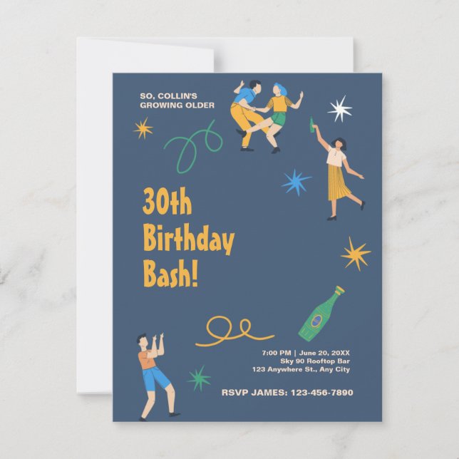 Personalisierter niedliche Geburtstag Einladung (Vorderseite)