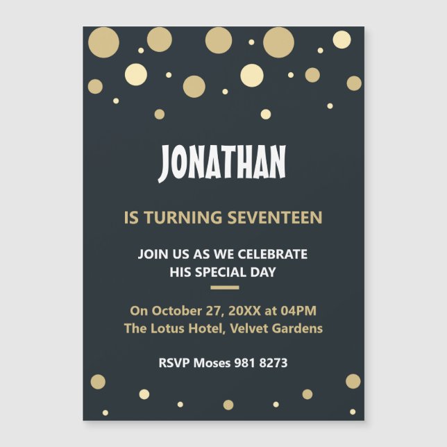 Personalisierter niedliche Geburtstag Magneteinladung (Vorderseite)