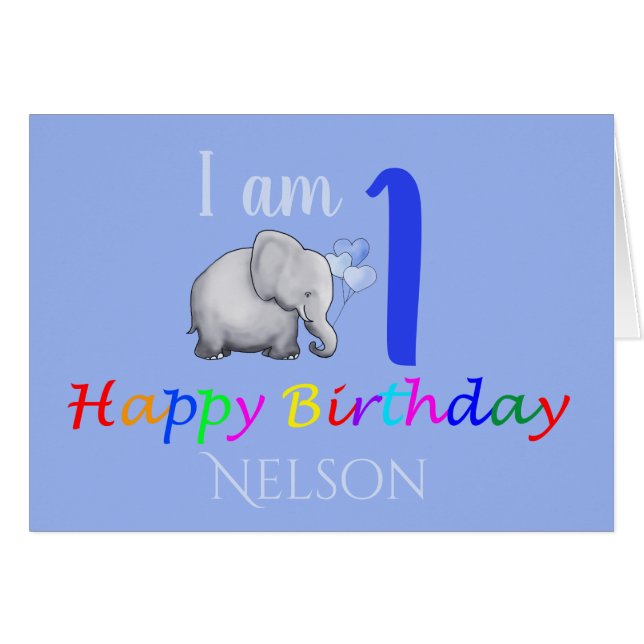 Personalisierter niedlicher Baby-Elefant-1. (Vorderseite (Horizontal))