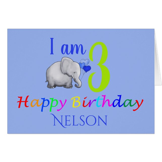 Personalisierter niedlicher Baby-Elefant-3. (Vorderseite (Horizontal))