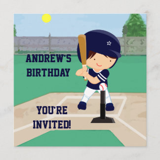 Personalisierter Niedlicher Baseball-Cartoon Einladung