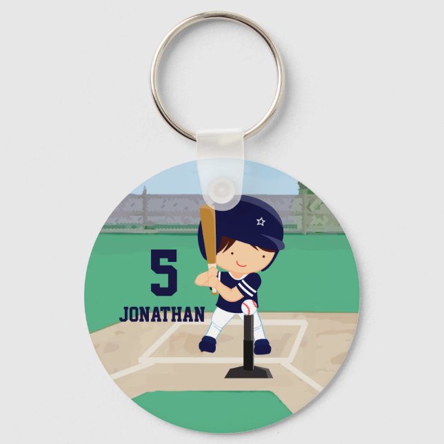 Personalisierter Niedlicher Baseball-Cartoon Schlüsselanhänger (Vorderseite)