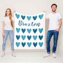 Personalisierter Niedlicher Blue Hearts Valentinst