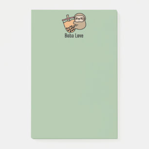 Personalisierter Niedlicher Bubble Tee & Sloth Post-it Klebezettel