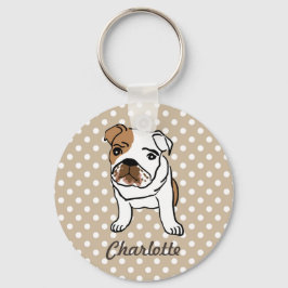 Personalisierter Niedlicher Bulldog Schlüsselanhänger