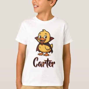 personalisierter Niedlicher Cartoon Halloween Ente T-Shirt