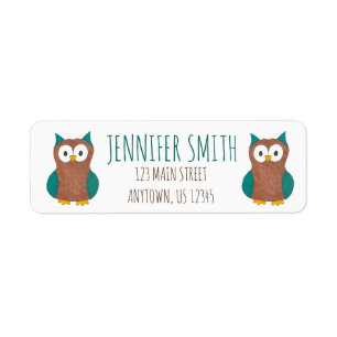 Personalisierter Niedlicher Cartoon Owl Bird Addre