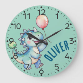 Personalisierter Niedlicher Dino - Ankylosaurus Wa Große Wanduhr