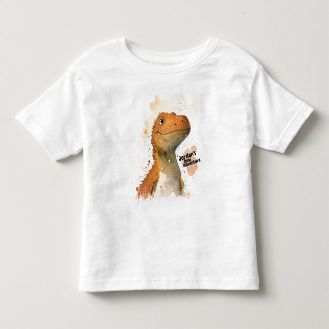 Personalisierter Niedlicher Dinosaurier zu Shirt (Vorderseite)