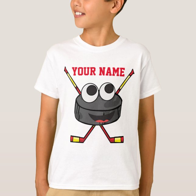 Personalisierter niedlicher Eis-Hockeykobold und T-Shirt (Vorderseite)
