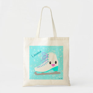 Personalisierter Niedlicher EisSkate Kawaii Blue S Tragetasche