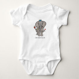 Personalisierter Niedlicher Elefant und Baby Strampler