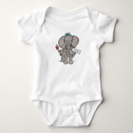 Personalisierter Niedlicher Elefant und Baby Strampler