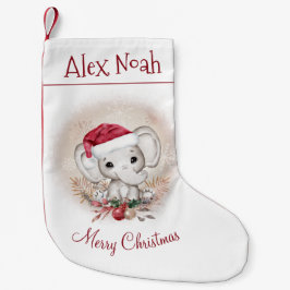 Personalisierter Niedlicher Elefant Weihnachts-Str Kleiner Weihnachtsstrumpf
