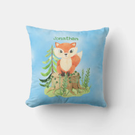 Personalisierter Niedlicher Fox auf einem Stumpf Kissen