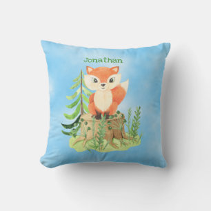 Personalisierter Niedlicher Fox auf einem Stumpf Kissen