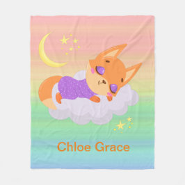 Personalisierter Niedlicher Fox-Schlaf Fleecedecke