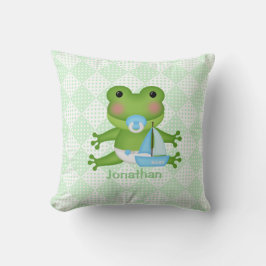 Personalisierter Niedlicher Froschwirbel Kissen
