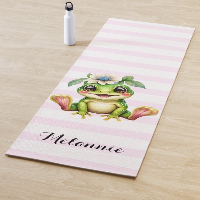 Personalisierter Niedlicher Girly Frog Yogamatte (Beispiel)