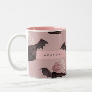 Personalisierter Niedlicher Halloween Spooky Bat C Zweifarbige Tasse