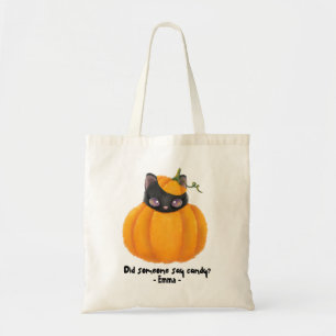 Personalisierter Niedlicher Halloween Trick oder T Tragetasche