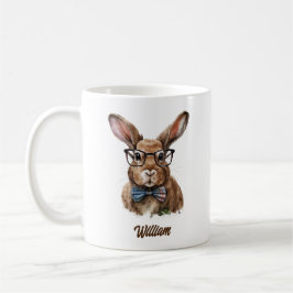 Personalisierter niedlicher Hase mit Brillenwasser Kaffeetasse