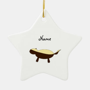 Personalisierter niedlicher Honignamensdachs Keramik Ornament