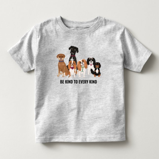 Personalisierter Niedlicher Hund Kleinkind T-shirt (Vorderseite)
