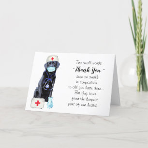 Personalisierter Niedlicher Hund Medizinische Kran Dankeskarte