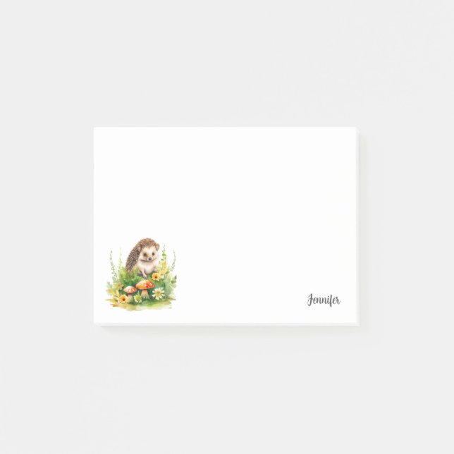 Personalisierter Niedlicher Igel Post-it Klebezettel (Vorderseite)