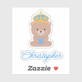 Personalisierter Niedlicher Kawaii Blue Royal Prin Aufkleber