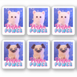 Personalisierter Niedlicher Kawaii Pink Blue Plush Aufkleber