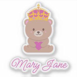 Personalisierter Niedlicher Kawaii Pink Royal Prin Aufkleber