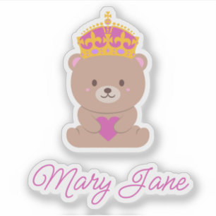 Personalisierter Niedlicher Kawaii Pink Royal Prin Aufkleber