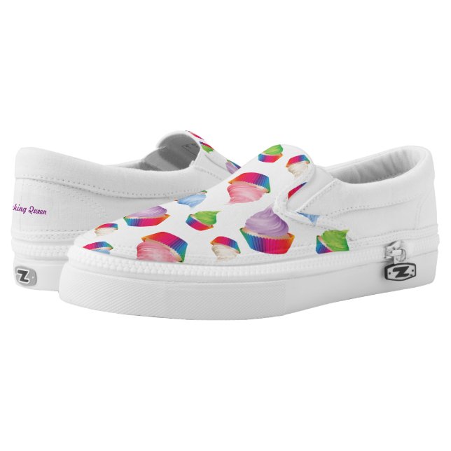 Personalisierter niedlicher kleiner Kuchen Slip-On Sneaker (Paar)