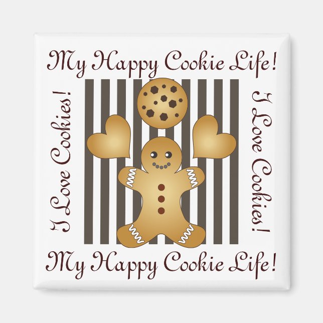 Personalisierter Niedlicher Lebkuchen Mann Keks Magnet (Vorne)
