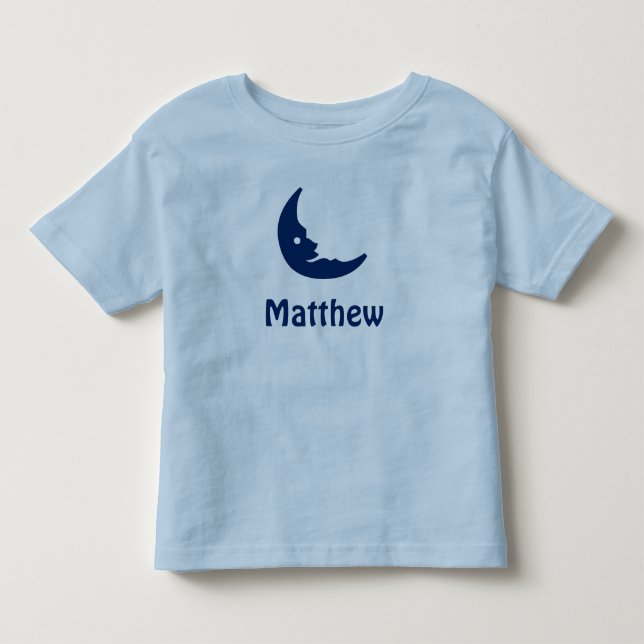 Personalisierter Niedlicher Mond Kleinkind T-shirt (Vorderseite)
