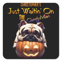 Personalisierter Niedlicher Mops Halloween Puppy C