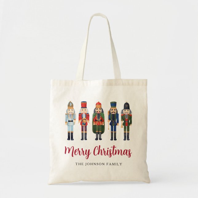 Personalisierter Niedlicher Nutcracker Frohe Weihn Tragetasche (Vorne)