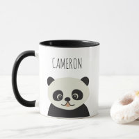 Personalisierter Niedlicher Panda Cartoon schwarz-