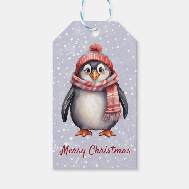 personalisierter niedlicher Pinguin-Anhänger Geschenkanhänger (Vorderseite)