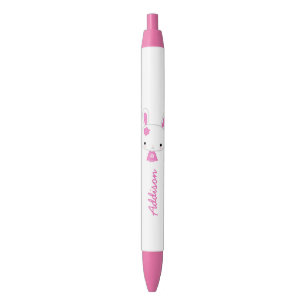 Personalisierter Niedlicher Pink Kawaii Bunny Pink Kugelschreiber
