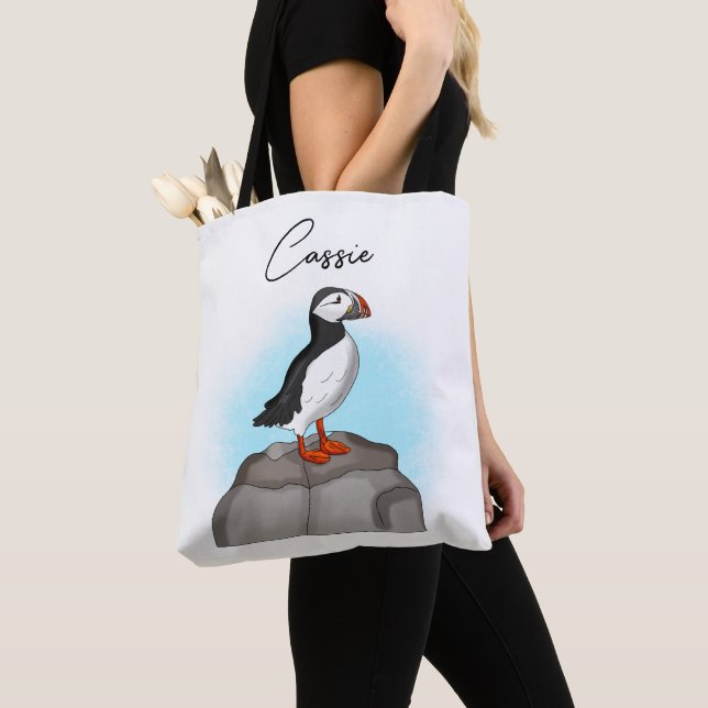 Personalisierter, Niedlicher Puffin Tasche (Von Nahem)