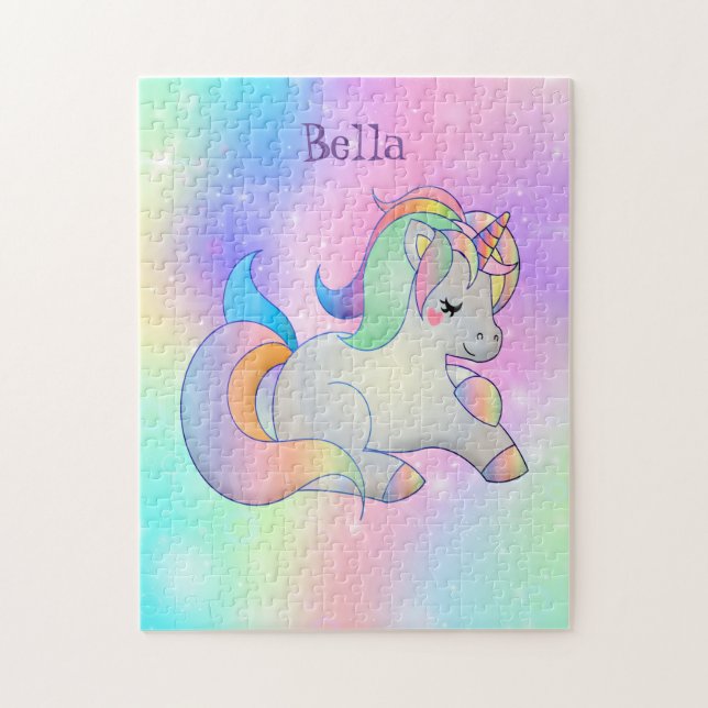 Personalisierter Niedlicher Regenbogen Einhorn Car (Vertikal)