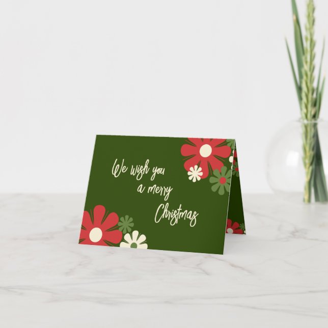 Personalisierter Niedlicher Retro Blumenstrauß Wei Dankeskarte (Vorderseite)