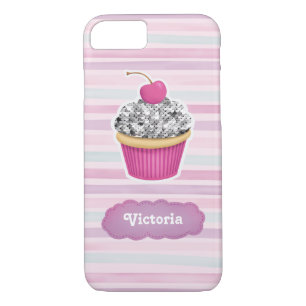 Personalisierter Niedlicher Rosa Cupcake Case-Mate iPhone Hülle