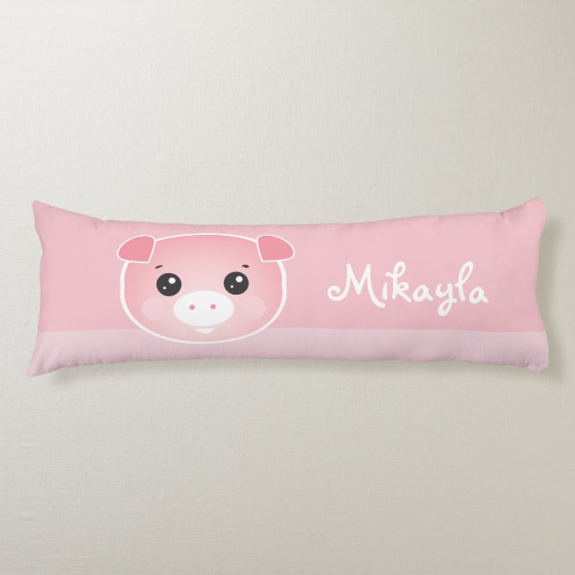Personalisierter Niedlicher Rosa Kawaii Seitenschläferkissen (Vorderseite)